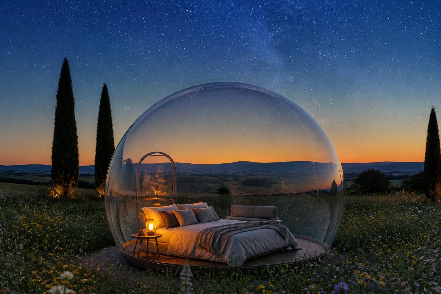 vivez une expérience inoubliable en dormant dans une bulle transparente en occitanie, profitez d'une nuit magique sous les étoiles au cœur de la nature.